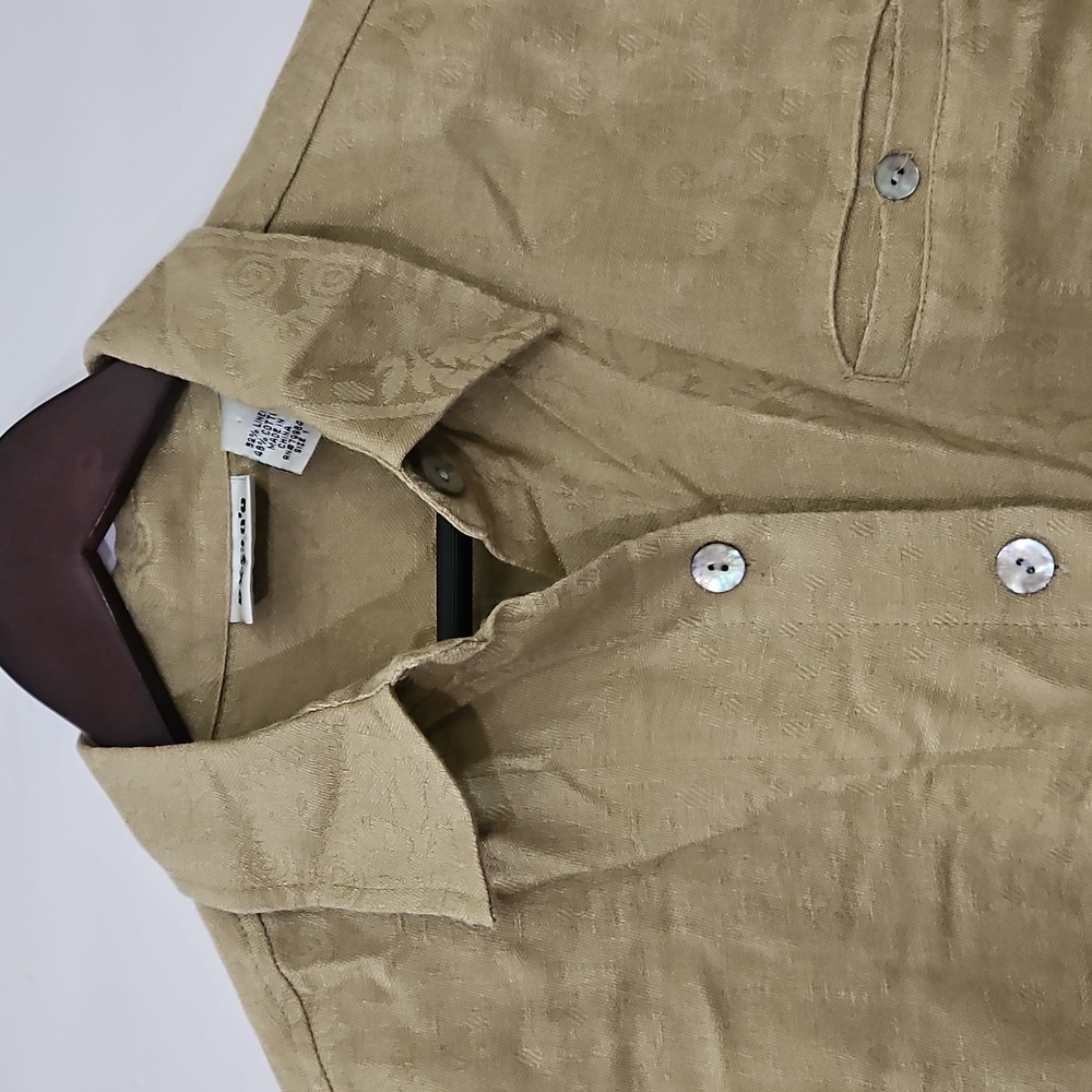 Chicos Design Camel Damask Pattern Linen/Cottin B… - image 2